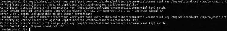 Zimbra - zmcertmgr verifycrt