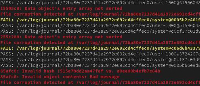systemd journal corruption